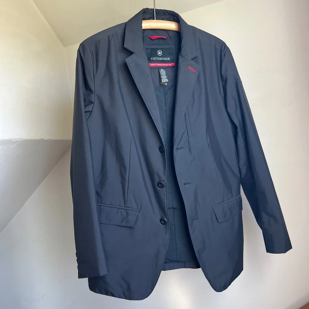 Victorinox Swiss Army Jacket 38 Black Technical Shell Blazer Navigation Blazer